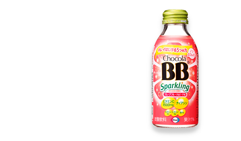 チョコラBBスパークリング グレープフルーツ&ピーチ味