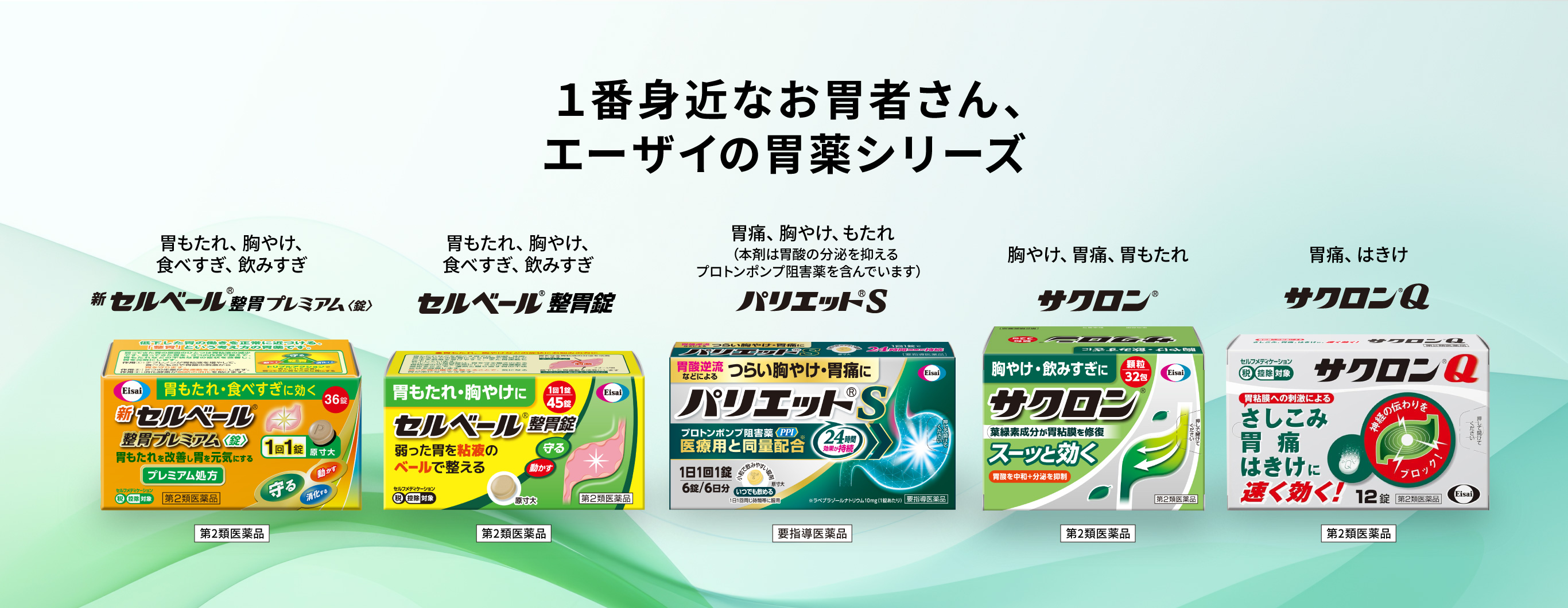 1番身近なお胃者さん、エーザイの胃薬シリーズ