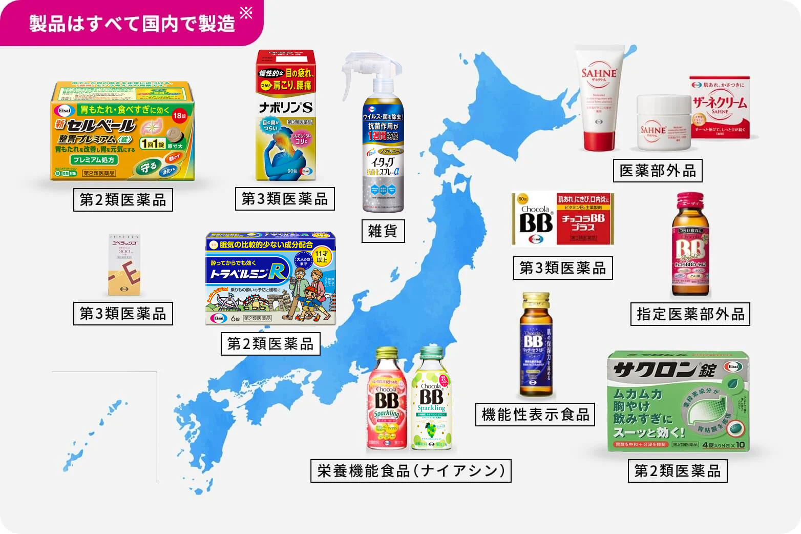 製品はすべて国内で製造 イメージ画像