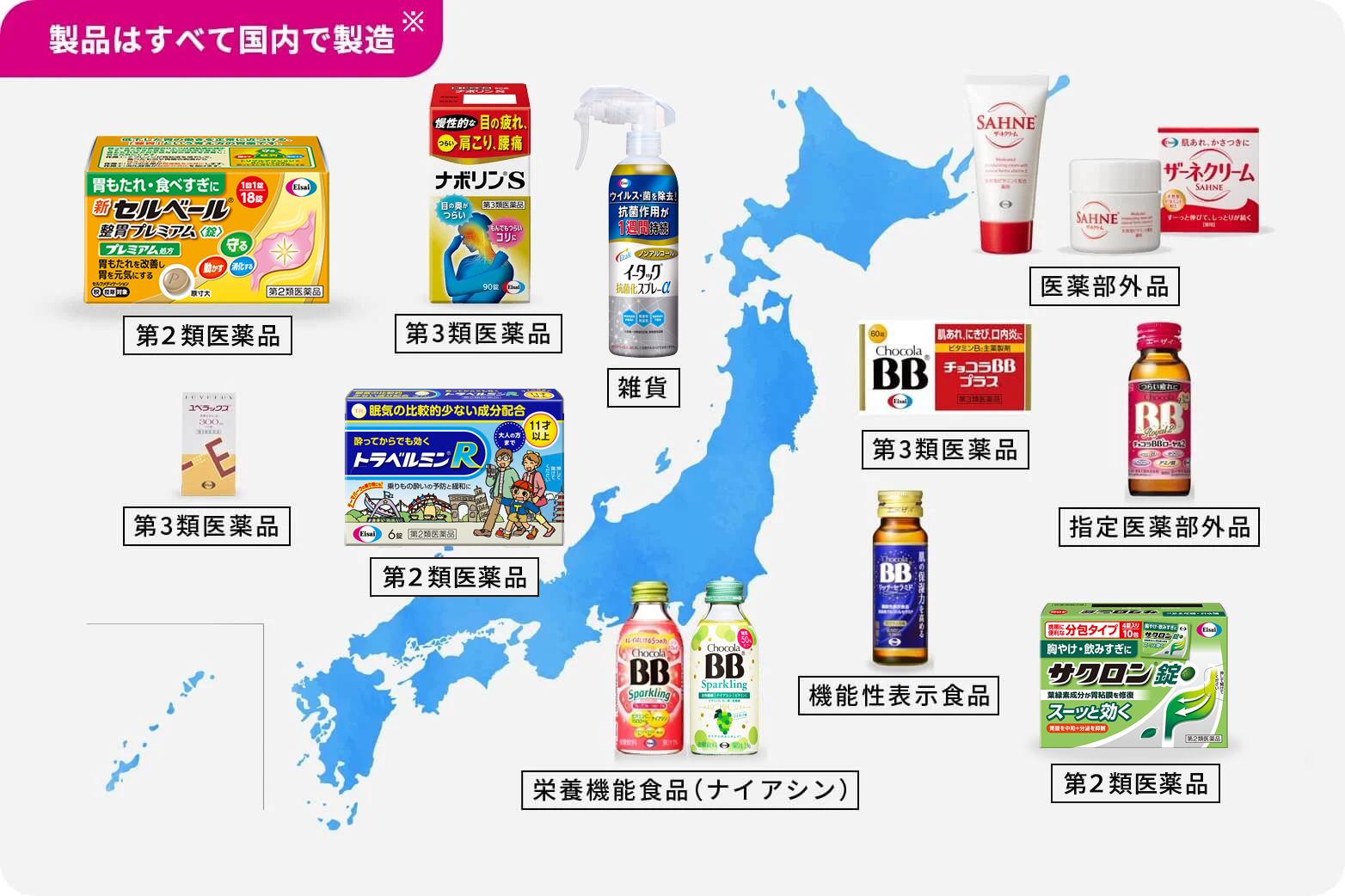 製品はすべて国内で製造 イメージ画像